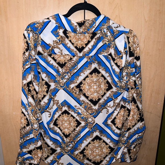 Chemise blouse blue Versace print similar - Picture 3 of 4